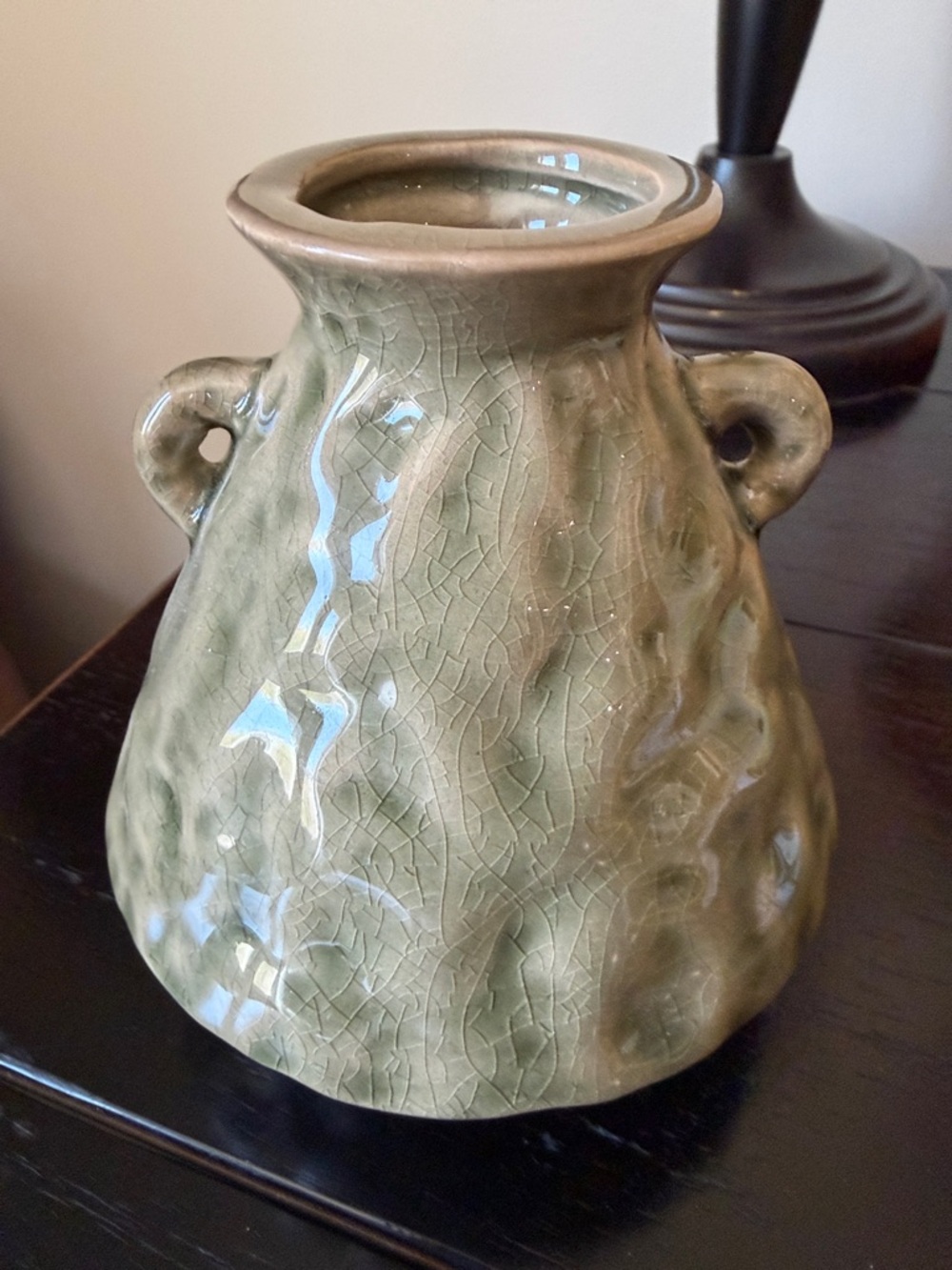 Hobby Lobby Green Glazed Ceramic Vase-NWT